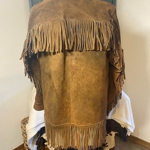 Vintage leather fringe jacket